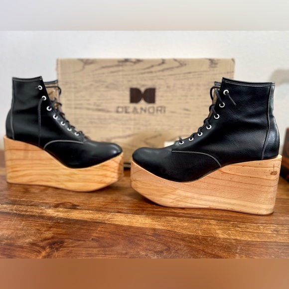 Deandri Olga platform boots 10 wood goth aesthetic dollcore lolita rocking horse - Picture 5 of 17